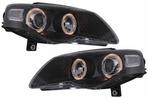 Faruri compatibil cu VW Passat B6 3C 2005-2010 Angel Eyes Negru