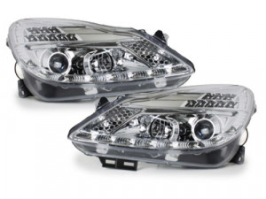 Faruri DAYLIGHT compatibil cu Opel Corsa D 2006-2011 LED DRL Crom - Img 3
