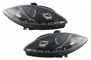 Faruri DAYLINE compatibil cu Seat Leon, Altea, Toledo 1P 2005-2009 Negru - Img 2