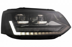 Faruri Full LED compatibil cu VW Transporter Caravelle Multivan T5 Facelift 2010-2015 cu Semnal Dinamic Secvential - Img 3