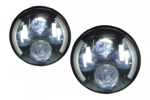 Faruri Full LED CREE compatibil cu Jeep Wrangler JK 2007-2017 - Img 3