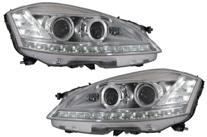 Faruri LED compatibil cu Mercedes Clasa S W221 2005-2009 Facelift Look Semnalizare Dinamica Secventiala