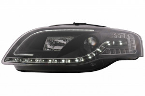 Faruri LED DRL compatibil cu Audi A4 B7 2004-2008 DAYLIGHT Negru - Img 2