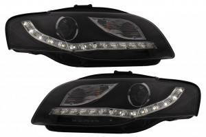 Faruri LED DRL compatibil cu Audi A4 B7 2004-2008 Negru