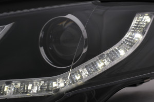 Faruri LED DRL compatibil cu Audi A4 B7 2004-2008 Negru - Img 3