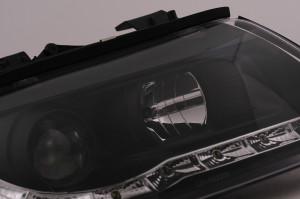 Faruri LED DRL compatibil cu Audi A4 Cabriolet B6 8H7 8HE 2002-2006 Negru - Img 4