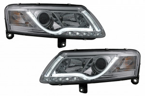 Faruri LED DRL compatibil cu Audi A6 C6 4F 2004-2007 Crom
