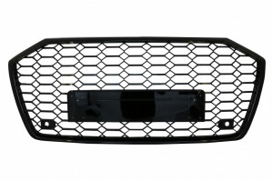 Grila Bara Fata compatibil cu Audi A6 C8 4K 2018-> RS6 Design Negru Lucios