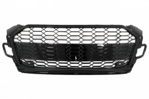 Grila centrala compatibil cu Audi A5 F5 Facelift 2019-> Racing Look Negru Lucios - Img 2