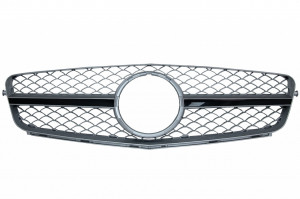 Grila Centrala compatibil cu MERCEDES Benz C-Class C63 A-Design W204 S204 Limousine Station Wagon 2007-2014 Sport Gri inchis
