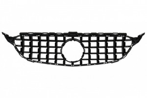 Grila Centrala compatibil cu MERCEDES C-Class W205 S205 A205 C205 2014-2018 GT-R Panamericana Design Negru Fara Camera - Img 3