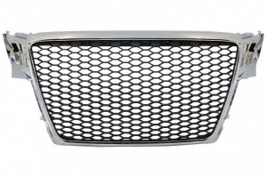 Grila Centrala Fara Emblema compatibil cu AUDI A4 B8 2007-2012 RS Design Crom