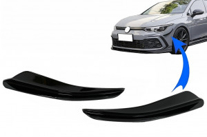 Ornamente bara fata flapsuri compatibil cu VW Golf 8 Mk8 MQB GTI, R-Line 2020-> Negru Lucios - Img 2