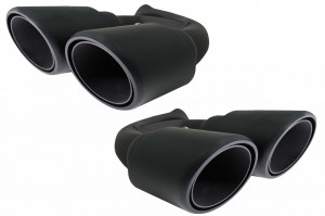Ornamente Evacuare compatibil cu Porsche Cayenne 92A V8 2010-2014 GTS Design Negru Mat