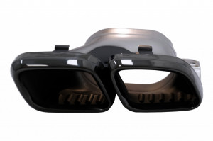Ornamente tobe pentru sistemul de evacuare compatibil cu Mercedes C-Class W205 S205 C205 A205 C63 C63S Facelift 2019-> Negru - Img 3