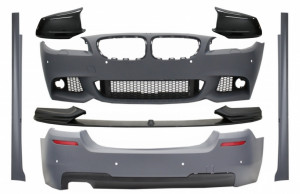 Pachet Exterior cu Prelungire Bara si Capace oglinzi compatibil cu BMW Seria 5 F10 Non LCI 2011-2014 M Design