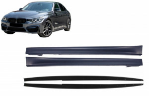 Praguri Laterale cu Extensii Add-on Lip compatibil cu BMW Seria 3 F30 F31 2011-2018 M3 Design
