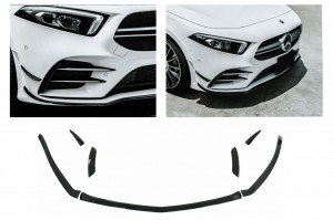 Prelungiri Aero Bara Fata compatibil cu Mercedes A Class W177 Hatchback V177 Sedan 2018-> Negru Lucios - Img 2
