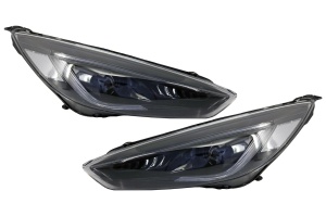 RHD Faruri LED DRL compatibil cu Ford Focus III Mk3 Facelift (2015-2017) Bi-Xenon Design Semnalizare Dinamica
