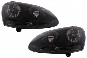 Set Faruri compatibil cu VW Golf 5 V 2003-2009 Jetta 2005-2010 Fundal Negru