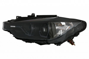 Set faruri Full Angel Eyes LED DRL compatibil cu BMW 3 Series F30 F31 Sedan Touring 2011-2015 Negre - Img 4