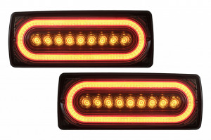 Stopuri Full LED compatibil cu Mercedes W463 G-Class 1989-2017 Semnal Secvential Dinamic Fumuriu