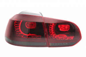 Stopuri Full LED compatibil cu VW Golf 6 VI 2008-2013 R20 Design Rosu Fumuriu cu Semnal Dinamic - Img 4