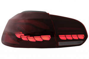 Stopuri Full LED compatibil cu VW Golf 6 VI 2008-2013 Rosu Fumuriu cu Semnal Dinamic - Img 3