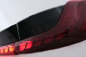 Stopuri LED compatibil cu BMW Seria 3 G20 G28 M3 G80 Sedan 2018-2022 Rosu Fumuriu cu Semnal Dinamic - Img 4