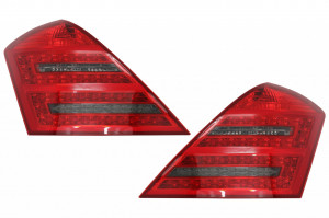 Stopuri LED compatibil cu Mercedes S-Class W221 2005-2009 Rosu Clar cu Semnalizare Secventiala Dinamica