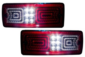 Stopuri LED compatibil cu Mercedes W463 G-Class (1989-2015) Rosu/Fumuriu - Img 4
