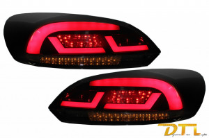 Stopuri LED Lightbar compatibil cu VW SCIROCCO MK3 III 2008-2013 Negru / Fumuriu Semnal Dinamic Secvential