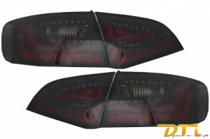 Stopuri LED Litec compatibil cu AUDI A4 B8 Avant 2008-2011 Negru/Fumuriu Semnal Dinamic Secvential - Img 2