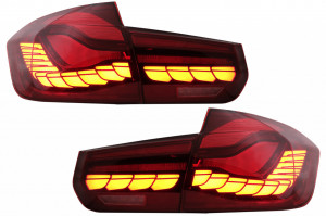 Stopuri OLED compatibil cu BMW Seria 3 F30 2011-2019 F35 F80 Rosu Clar M4 Design cu Semnal Dinamic Secvential