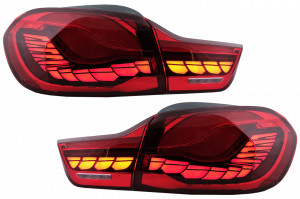 Stopuri OLED compatibil cu BMW Seria 4 F32 F33 F36 M4 F82 F83 2013-2019 Rosu cu Semnal Dinamic Secvential