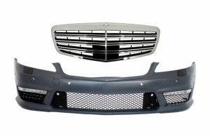 Bara Fata Completa cu Grila Centrala compatibil cu Mercedes S-Class W221 2005-2011 S63 S65 Design