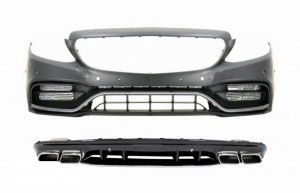 Bara Fata cu Difuzor compatibil cu Mercedes C-Class W205 AMG Sport Line 2014-2020 C63S Design - Img 2