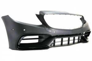 Bara Fata cu Difuzor Spate compatibil cu Mercedes C-Class A205 Cabriolet C205 Coupe 2014-2019 C63 Design Negru - Img 2