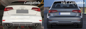 Difuzor Bara Spate compatibil cu AUDI A3 8V Facelift Hatchback Sportback 2016-2018 S3 Design pentru Bara Standard - Img 8