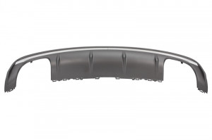 Difuzor Bara Spate compatibil cu AUDI A3 8V Sedan 2012-2015 S3 Design Evacuare Dubla cu Ornamente Tobe - Img 2