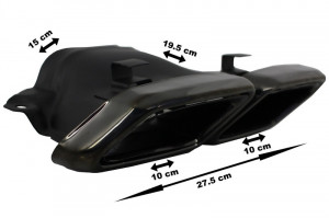 Difuzor Bara Spate compatibil cu Mercedes Clasa S W222 Sport Line 2013-2017 cu Ornamente Sistem Evacuare Tobe Negre - Img 8