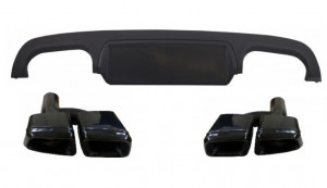 Difuzor Bara Spate compatibil cu Mercedes S-Class W221 2005-2013 Facelift S63 S65 Design cu Ornament Tobe negre