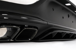 Difuzor Bara Spate cu Evacuari Negre compatibil cu Mercedes GLC Coupe Facelift C253 2020-> GLC3 Design Night Package - Img 3