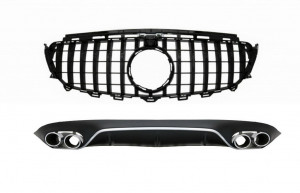 Difuzor Bara Spate cu Grila Centrala Neagra compatibil cu Mercedes E-Class C238 AMG Sport Line 2016-> E53 Design