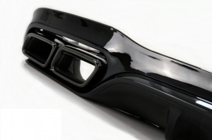 Difuzor Bara Spate cu Ornamente Evacuare compatibil cu Mercedes E-Class W213 2016-2019 E63 Design Negru Lucios - Img 5