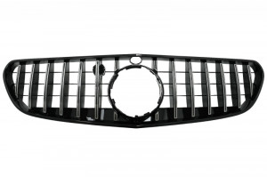 Difuzor Bara Spate cu Ornamente evacuare si Grila Centrala compatibil cu Mercedes S-Class C217 Coupe 2018-2020 S63 GT-R Design Negru Crom - Img 3