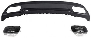Difuzor Bara Spate cu Ornamente Evacuare si Set Stickere compatibil cu Mercedes W176 A-Class 2012-> Sport Line - Img 2