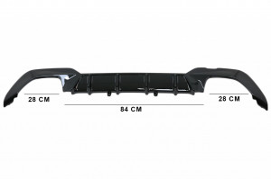 Difuzor Bara Spate Evacuare Dubla compatibil cu BMW Seria 3 G20 G28 Sedan G21 Touring 2019-> M340i Design Negru Lucios - Img 3