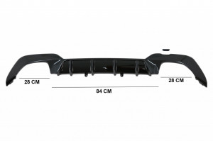 Difuzor Bara Spate Evacuare Dubla compatibil cu BMW Seria 3 G20 G28 Sedan G21 Touring 2019-> M340i M Look Negru Lucios - Img 3