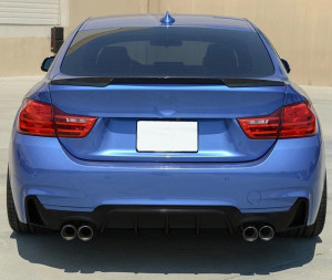 Difuzor Bara Spate Evacuare Dubla compatibil cu BMW Seria 4 F32 F33 F36 2013-2019 Negru Lucios - Img 8